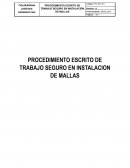 PROCEDIMIENTO ESCRITO DE TRABAJO SEGURO EN INSTALACION DE MALLAS