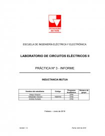 LABORATORIO DE CIRCUITOS ELÉCTRICOS II PRÁCTICA Nº 3 - INFORME. Página 1