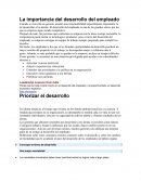 La importancia del desarrollo del empleado