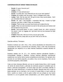 CONVERSACIÓN DE VARIOS TEMAS EN INGLÉS. Página 1