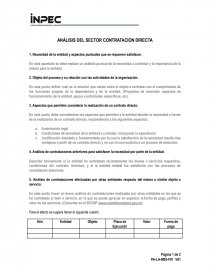 ANÁLISIS DEL SECTOR CONTRATACION DIRECTA. Página 1