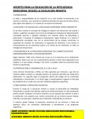 APORTES PARA LA EDUCACION DE LA INTELIGENCIA EMOCIONAL DESEDE LA EDUCACION INFANTIL