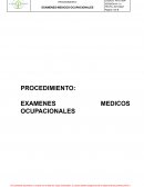 Procedimiento de Exámenes Médicos Ocupacionales