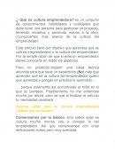 CULTURA EMPRENDEDORA