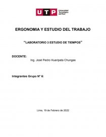 Laboratorio 3 estudio de tiempos. Página 1