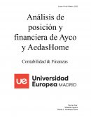 Análisis de posición y financiera de Ayco y AedasHome