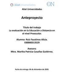 La evaluación en la Educación a Distancia en el nivel Preescolar. Página 1