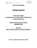 La evaluación en la Educación a Distancia en el nivel Preescolar