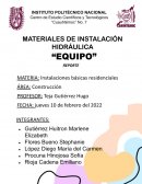 MATERIALES DE INSTALACIÓN HIDRAULICA