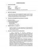 Informe Psicológico. Entrevista psicológica