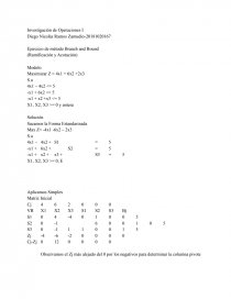 Ejercicio de método Branch and Bound (Ramificación y Acotación). Página 1