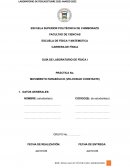 PRÁCTICA No. MOVIMIENTO PARABÓLICO (VELOCIDAD CONSTANTE)