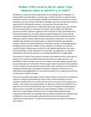 Análisis crítico acerca de los videos “¿Qué sabemos sobre la memoria y el olvido?”