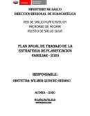 Plan anual Planificación familiar