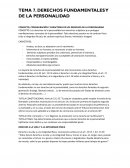 DERECHOS FUNDAMENTALES Y DE LA PERSONALIDAD