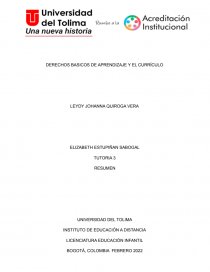 DERECHOS BASICOS DE APRENDIZAJE Y EL CURRÍCULO. Página 1