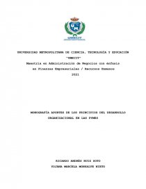 MONOGRAFÍA APORTES DE LOS PRINCIPIOS DEL DESARROLLO ORGANIZACIONAL EN LAS PYMES. Página 1