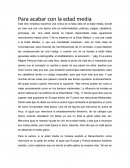 Para acabar con la edad media