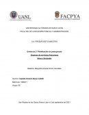 Planificación de presupuesto. Empresa de servicios financieros