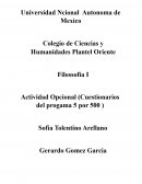 Actividad filosófica: Cuestionarios 5 por 500 - Ciudad lacustre, epidemias y arqueoastronomía