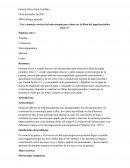 Uso y manejo correcto del microscopio para observar la fibra del papel periódico letra “e”