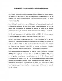 INFORME DEL MARCO MACROECONOMICO MULTIANUAL. Página 1