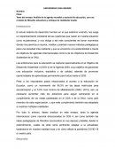 Análisis de la agenda mundial y nacional de educación, con una revisión de filósofos educativos y enfoque de realidades locales