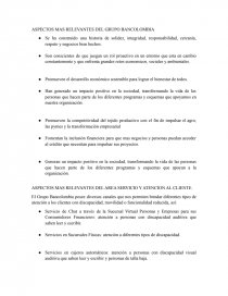 ASPECTOS MAS RELEVANTES DEL GRUPO BANCOLOMBIA. Página 1
