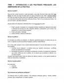 INTRODUCCIÓ A LES POLÍTIQUES PÚBLIQUES. LES DIMENSIONS DE LA POLÍTICA