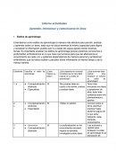 Informe actividades. Aprender, interactuar y comunicarse en línea