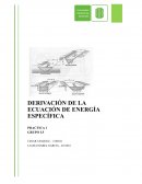 Derivación de la ecuacion de la energia especifica