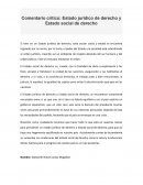 Comentario crítico: Estado jurídico de derecho y Estado social de derecho
