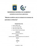 Metodos analiticos para la evaluacion de residuos de pesticidas en alimentos