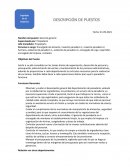 Descripcion de Puestos Panadería Artesanal