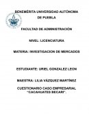 Cuestionario Caso Empresarial “Cacahuates Becari”