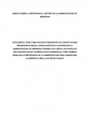 ENSAYO SOBRE LA IMPORTANCIA E HISTORIA DE LA ADMINISTRACION DE EMPRESAS
