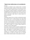 Papel de las instituciones en la socialización