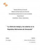 La oferta de trabajo y los salarios en la República Bolivariana de Venezuela