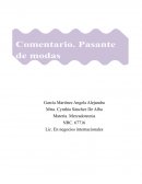 Comentario. Pasante de modas