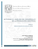 ANÁLISIS DEL DESARROLLO DE LA PRODUCCIÓN CIENTÍFICA