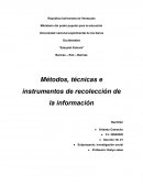 Métodos, técnicas e instrumentos de recolección de la información