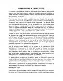 COMO EVITAR LA CATASTROFE