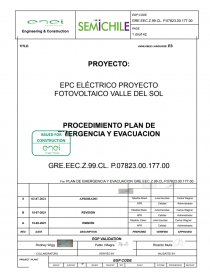 PROYECTO: EPC ELÉCTRICO PROYECTO FOTOVOLTAICO VALLE DEL SOL PROCEDIMIENTO PLAN DE EMERGENCIA Y EVACUACION. Página 1