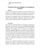 Propuesta El discurso pedagógico en actividades de formación