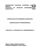 LABORATORIO DE TERMODINÁMICA “PRÁCTICA 1: HISTORIA DE LA TERMODINÁMICA”