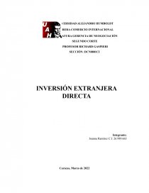 Inversion Extranjera Directa. Página 1
