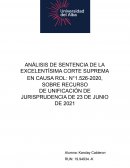 ANÁLISIS DE SENTENCIA DE LA EXCELENTÍSIMA CORTE SUPREMA