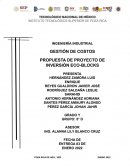 GESTIÓN DE COSTOS PROPUESTA DE PROYECTO DE INVERSIÓN ECO-BLOCKS