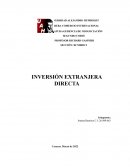 Inversion Extranjera Directa
