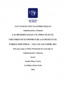 Las microfinanzas y su impacto en el crecimiento económico de las MYPEs en el parque industrial – Villa el Salvador